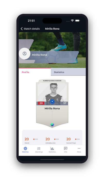 Player card view